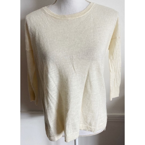J. Crew • Alpaca Wool Linen Cream Ivory Sweater - Picture 1 of 5